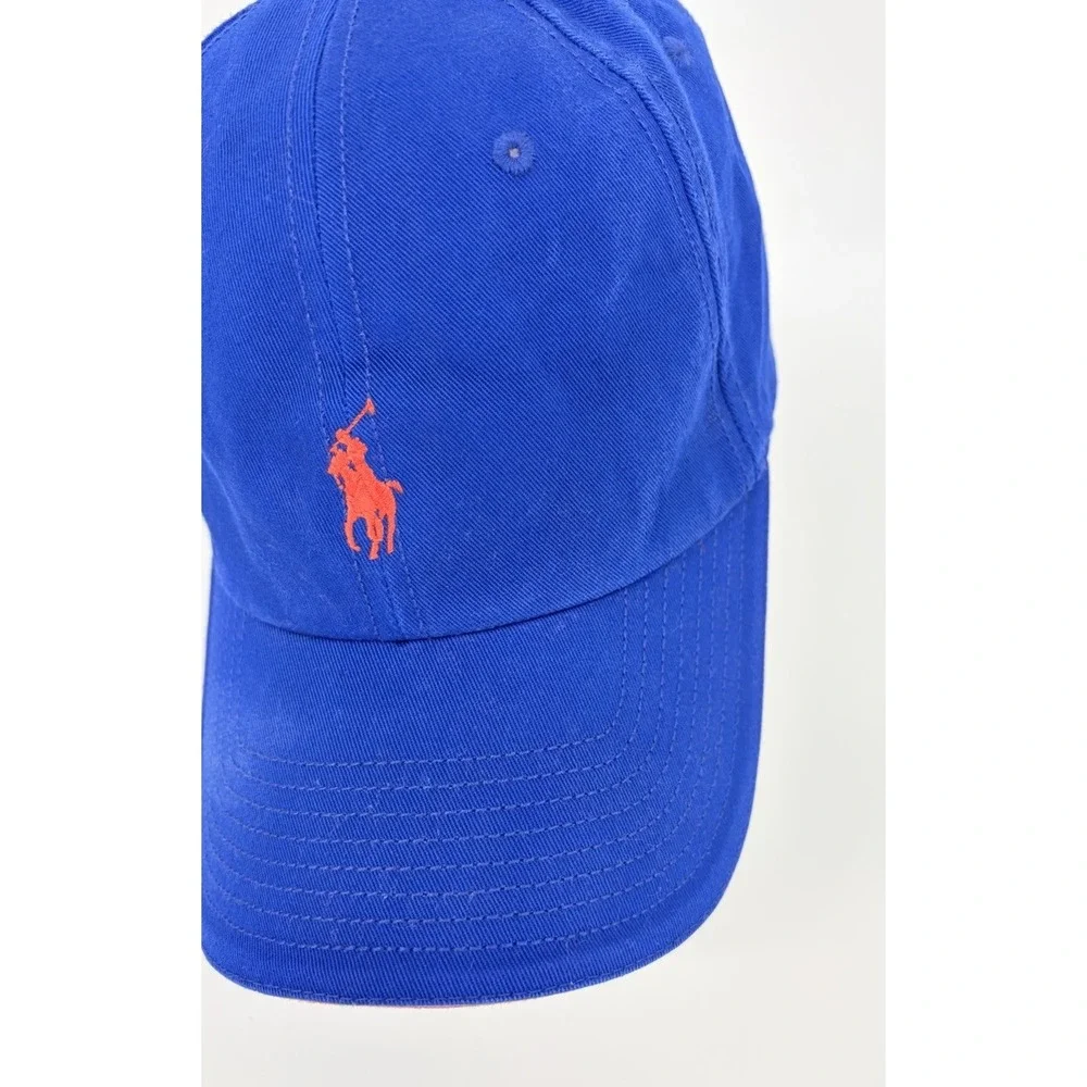 Polo Golf Ralph Lauren Hat Cap Blue with Red Pony Logo Strap Back Casual Faded